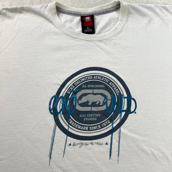 Ecko Unltd men’s size large white graphic T-Shirt Y2K - Picture 8 of 8